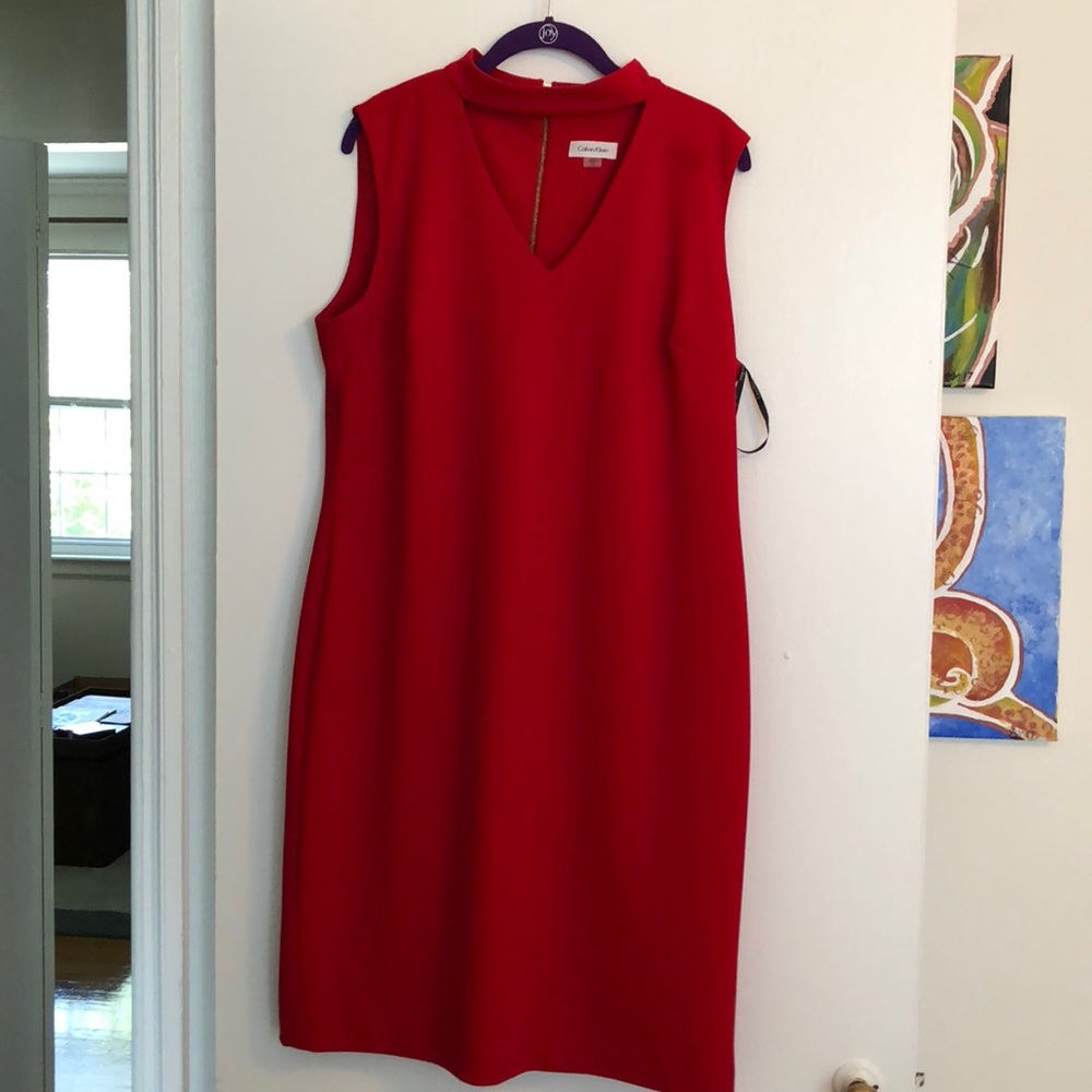 Red Calvin Klein dress